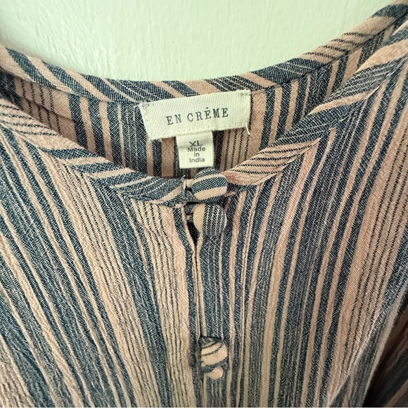 En Crème Striped Boho Cold-Shoulder Top Size XL - Picture 3 of 7